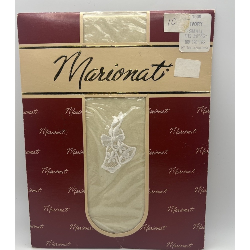 Vitg Deadstock Pantyhose Small Marionat 1984 Ivory Packaging Fair